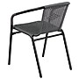 Flash Furniture Lila 28'' Round Table with 4 Rattan Stack Chairs, Gray (TLH087RD037GY4)~#|#~sp144472257_sc7