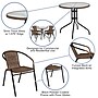 Flash Furniture Lila 28'' Round Table with 4 Rattan Stack Chairs, Dark Brown (TLH087RD037BN4)~#|#~sp144472264_sc7