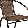 Flash Furniture Lila 28'' Round Table with 4 Rattan Stack Chairs, Dark Brown (TLH087RD037BN4)~#|#~sp144472268_sc7