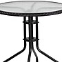 Flash Furniture Lila 28'' Round Table with 4 Rattan Stack Chairs, Black (TLH087RD037BK4)~#|#~sp144472277_sc7