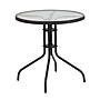 Flash Furniture Lila 28'' Round Table with 4 Rattan Stack Chairs, Black (TLH087RD037BK4)~#|#~sp144472278_sc7