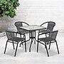 Flash Furniture Lila 28'' Square Table with 4 Rattan Stack Chairs, Gray (TLH073SQ037GY4)~#|#~sp144472291_sc7