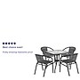 Flash Furniture Lila 28'' Square Table with 4 Rattan Stack Chairs, Gray (TLH073SQ037GY4)~#|#~sp144472293_sc7