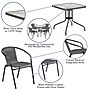 Flash Furniture Lila 28'' Square Table with 4 Rattan Stack Chairs, Gray (TLH073SQ037GY4)~#|#~sp144472294_sc7