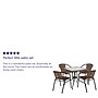 Flash Furniture Lila 28'' Square Table with 4 Rattan Stack Chairs, Dark Brown (TLH073SQ037BN4)~#|#~sp144472307_sc7