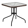 Flash Furniture Lila 28'' Square Table with 4 Rattan Stack Chairs, Dark Brown (TLH073SQ037BN4)~#|#~sp144472311_sc7