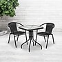 Flash Furniture Lila 23.5'' Square Table with 2 Rattan Stack Chairs, Black (TLH0731SQ037BK2)~#|#~sp144472332_sc7