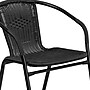 Flash Furniture Lila 23.75'' Round Table with 2 Rattan Stack Chairs, Black (TLH071RD037BK2)~#|#~sp144472349_sc7