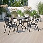 Flash Furniture Lila 31.5'' Round Table with 4 Slat Stack Chairs, Black (TLH072RD017CBK4)~#|#~sp144472364_sc7
