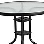 Flash Furniture Lila 31.5'' Round Table with 4 Slat Stack Chairs, Black (TLH072RD017CBK4)~#|#~sp144472372_sc7