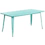 Flash Furniture Charis Commercial Grade Rectangular Metal Indoor-Outdoor Table, Mint Green (ETCT005MINT)~#|#~sp144472437_sc7