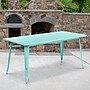 Flash Furniture Charis Commercial Grade Rectangular Metal Indoor-Outdoor Table, Mint Green (ETCT005MINT)~#|#~sp144472438_sc7