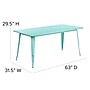Flash Furniture Charis Commercial Grade Rectangular Metal Indoor-Outdoor Table, Mint Green (ETCT005MINT)~#|#~sp144472442_sc7