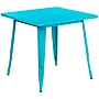 Flash Furniture Felix Commercial Grade Square Metal Indoor-Outdoor Table, Crystal Teal-Blue (ETCT0021CB)~#|#~sp144472476_sc7