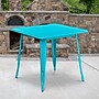 Flash Furniture Felix Commercial Grade Square Metal Indoor-Outdoor Table, Crystal Teal-Blue (ETCT0021CB)~#|#~sp144472477_sc7