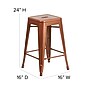 Flash Furniture Colorful Restaurant Counter Height Stool, Copper (ETBT350324POC)~#|#~sp144472512_sc7