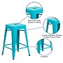 Flash Furniture Colorful Restaurant Counter Height Stool, Crystal Teal-Blue (ETBT350324CB)~#|#~sp144472523_sc7