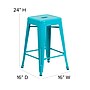 Flash Furniture Colorful Restaurant Counter Height Stool, Crystal Teal-Blue (ETBT350324CB)~#|#~sp144472524_sc7