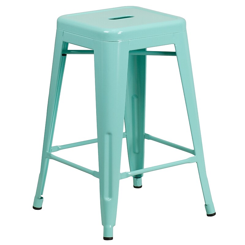 Flash Furniture Colorful Restaurant Counter Height Stool, Mint Green (ETBT350324MINT) image 1