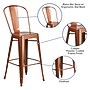 Flash Furniture Colorful Restaurant Barstool with Back, Copper (ET353430POC)~#|#~sp144472618_sc7