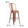 Flash Furniture Colorful Restaurant Barstool with Back, Copper (ET353430POC)~#|#~sp144472619_sc7