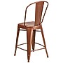 Flash Furniture Colorful Restaurant Counter Height Stool with Back, Copper (ET353424POC)~#|#~sp144472747_sc7