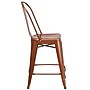 Flash Furniture Colorful Restaurant Counter Height Stool with Back, Copper (ET353424POC)~#|#~sp144472749_sc7