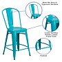 Flash Furniture Colorful Restaurant Counter Height Stool with Back, Crystal Teal-Blue (ET353424CB)~#|#~sp144472755_sc7