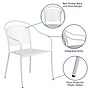 Flash Furniture White Indoor-Outdoor Steel Patio Arm Chair with Round Back (CO-3-WH-GG)~#|#~sp144472767_sc7