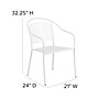 Flash Furniture White Indoor-Outdoor Steel Patio Arm Chair with Round Back (CO-3-WH-GG)~#|#~sp144472768_sc7