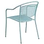 Flash Furniture Indoor-Outdoor Steel Patio Arm Chair with Round Back, Sky Blue (CO-3-SKY-GG)~#|#~sp144472945_sc7
