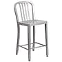 Flash Furniture Metal Slat Back Counter Stool, Silver (CH6120024SIL)~#|#~sp144472986_sc7