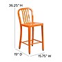 Flash Furniture Colorful Restaurant Counter Height Stool with Back, Orange (CH6120024OR)~#|#~sp144472995_sc7