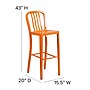 Flash Furniture Colorful Restaurant Barstool with Back, Orange (CH6120030OR)~#|#~sp144473029_sc7