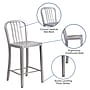 Flash Furniture Metal Slat Back Counter Stool, Silver (CH6120024SIL)~#|#~sp144473082_sc7