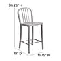 Flash Furniture Metal Slat Back Counter Stool, Silver (CH6120024SIL)~#|#~sp144473083_sc7