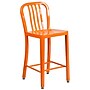 Flash Furniture Colorful Restaurant Counter Height Stool with Back, Orange (CH6120024OR)~#|#~sp144473086_sc7