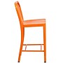 Flash Furniture Colorful Restaurant Counter Height Stool with Back, Orange (CH6120024OR)~#|#~sp144473094_sc7