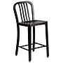 Flash Furniture Colorful Restaurant Counter Height Stool with Back, Black-Antique Gold (CH6120024BQ)~#|#~sp144473095_sc7