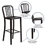 Flash Furniture Colorful Restaurant Barstool with Back, Black-Antique Gold (CH6120030BQ)~#|#~sp144473126_sc7