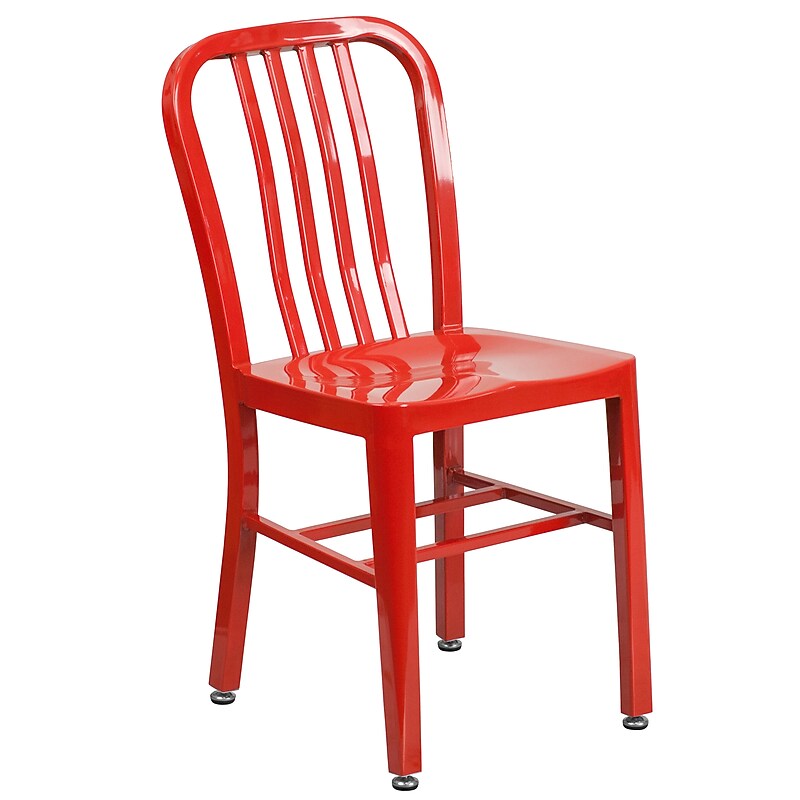 Flash Furniture Metal Indoor-Outdoor Chair, Red (CH-61200-18-RED-GG) image 1