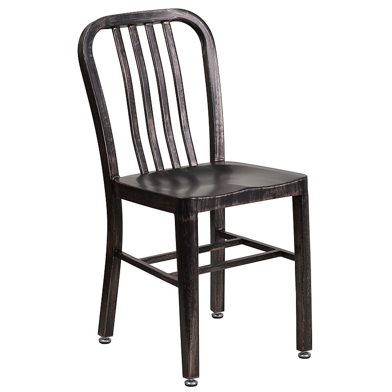 Flash Furniture Black-Antique Gold Metal Indoor-Outdoor Chair (CH-61200-18-BQ-GG) image 1