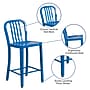 Flash Furniture Colorful Restaurant Counter Height Stool with Back, Blue (CH6120024BL)~#|#~sp144473228_sc7