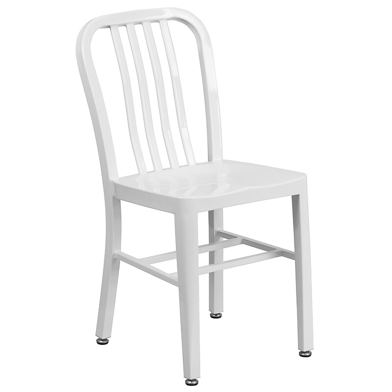 Flash Furniture Metal Indoor-Outdoor Chair, White (CH-61200-18-WH-GG) image 1