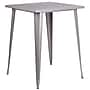 Flash Furniture Nolan Commercial Grade Square Metal Indoor-Outdoor Bar Height Table, Silver (CH5104040SIL)~#|#~sp144473253_sc7