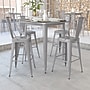 Flash Furniture Nolan Commercial Grade Square Metal Indoor-Outdoor Bar Height Table, Silver (CH5104040SIL)~#|#~sp144473254_sc7