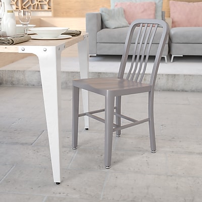 Flash Furniture Silver Metal Indoor-Outdoor Chair (CH-61200-18-SIL-GG) Sansujyuku sansujyuku.com