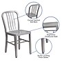 Flash Furniture Silver Metal Indoor-Outdoor Chair (CH-61200-18-SIL-GG)~#|#~sp144473260_sc7
