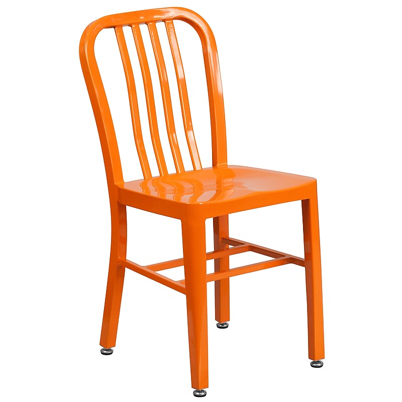Flash Furniture Metal Indoor-Outdoor Chair, Orange (CH-61200-18-OR-GG) image 1