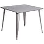 Flash Furniture Parker Commercial Grade Square Metal Indoor-Outdoor Table, Silver (CH5105029SIL)~#|#~sp144473288_sc7